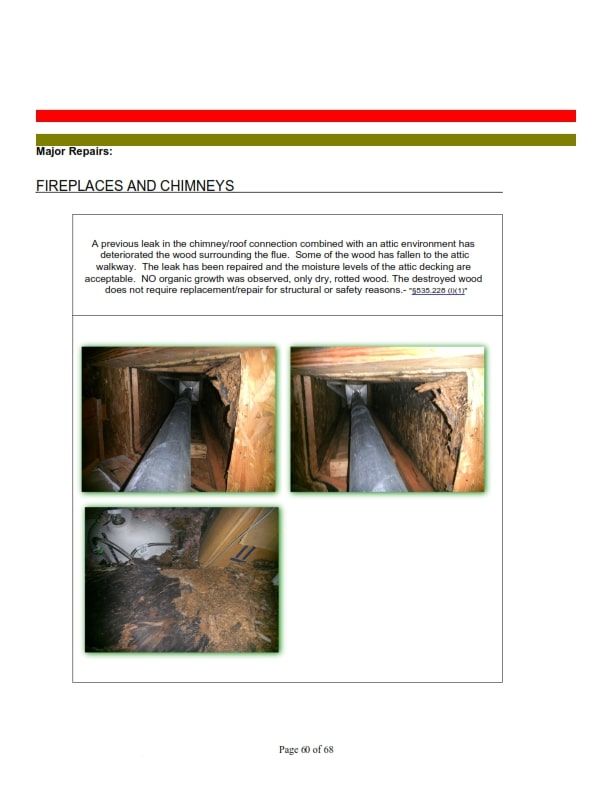 Home Inspection Report Summary Page 2